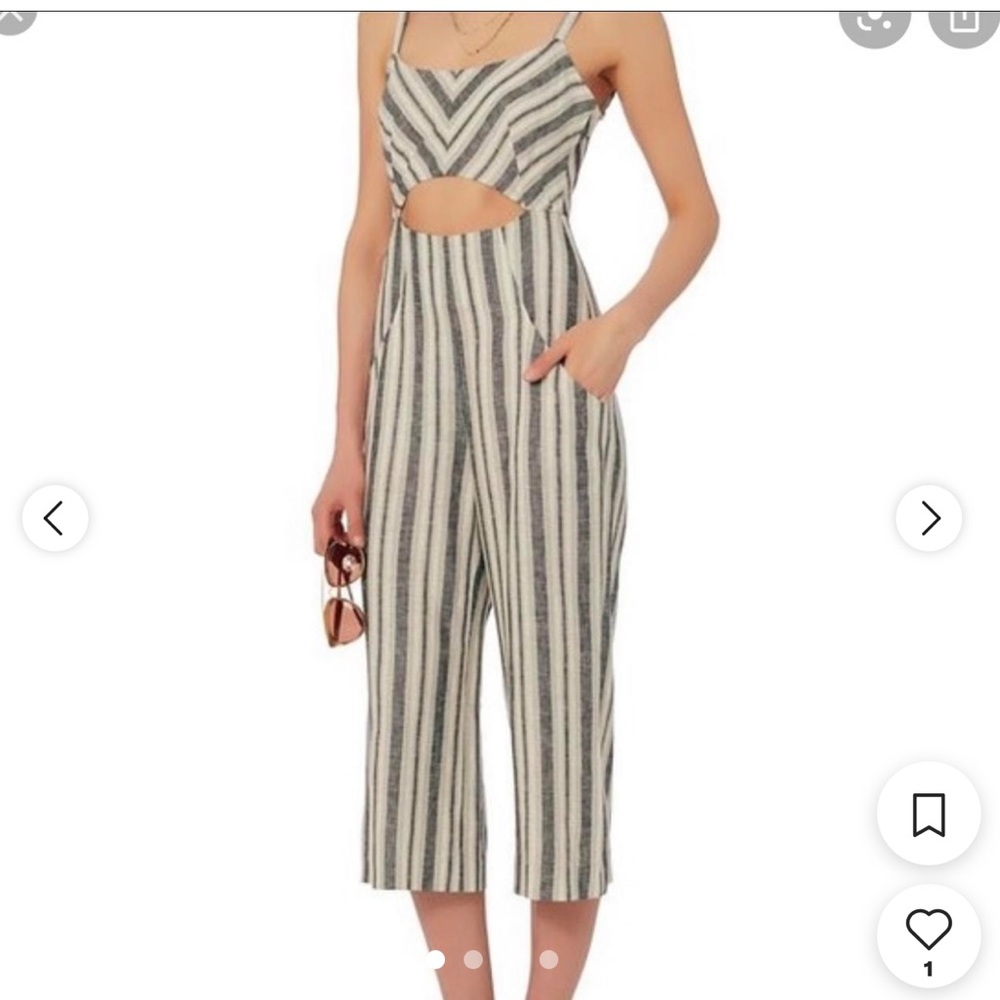 Intermix striped long legged romper size medium
